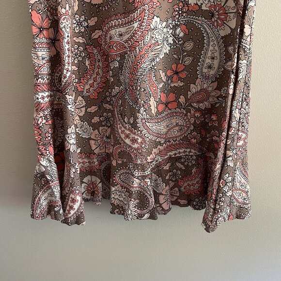 Tommy Hilfiger Women 4P Paisley Linen Blend Sleeveless Ruffle Hem Shift Dress - Picture 4 of 12